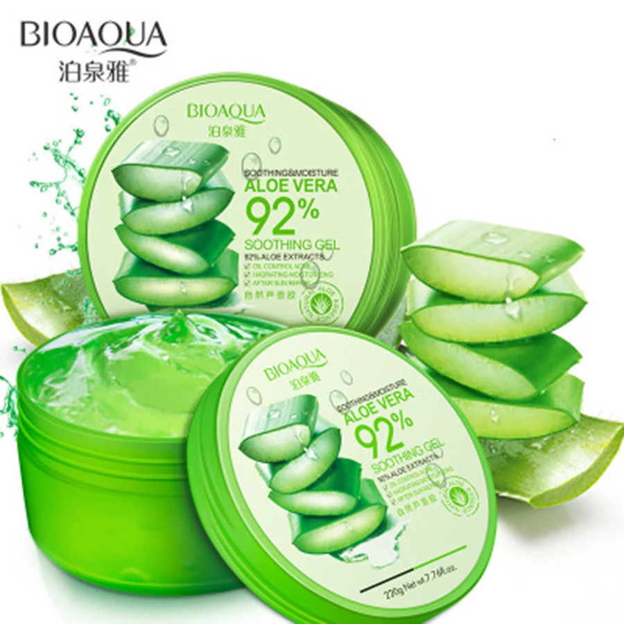 5pcs Aloe Vera Gel 92%Natural Face Creams Moisturizer Wrinkle Cream Acne Treatment Gel for Skin Repairing Natural Beauty 220g