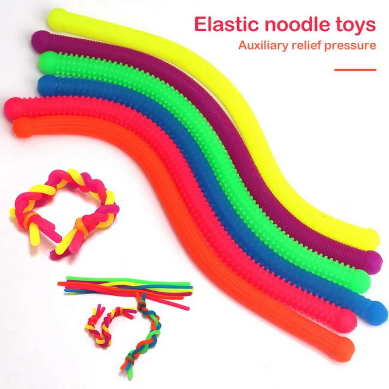 

Soft TPR Sausage Noodle Elastic Rope Fidget Toys Stretch String Decompression Toy Stretchy Fidget Antistress Relieve Vent Toys