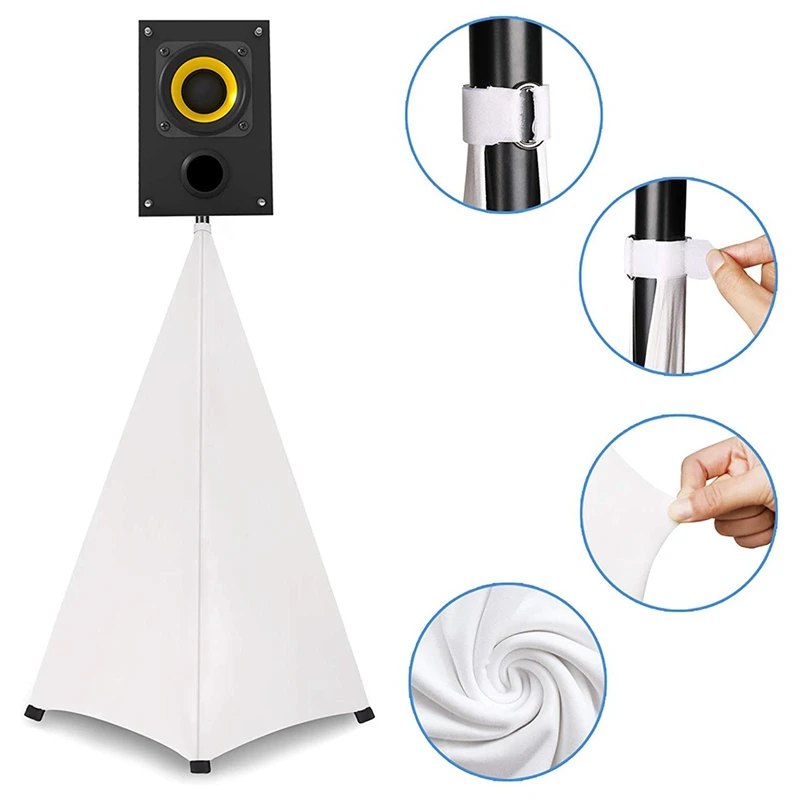 2X Speaker Stand Cover-DJ Bag with 360 Degree Cover Tripod Scrim Free Travel (One Pack-White) | Электроника