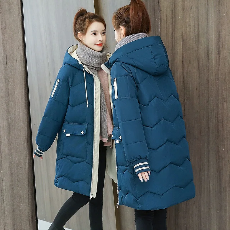 

Fashion women's winter jacket mid-length 2020 new thick Korean version loose all-match down jackets ladies winter winter jacket