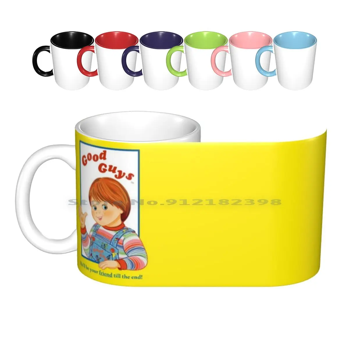 

Child's Play-Good Guys-Chucky Ceramic Mugs Coffee Cups Milk Tea Mug Childs Play Chucky Good Guys Good Guys Doll Horror 80s