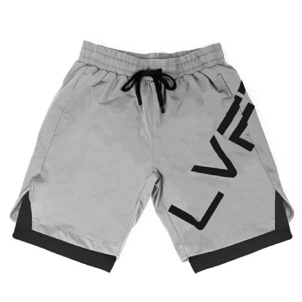

New double-decker MEN Outdoor Fitness Training Sports Shorts Fashion Plus Inliner Lightspeed Dry Running Knee length Sweatpants