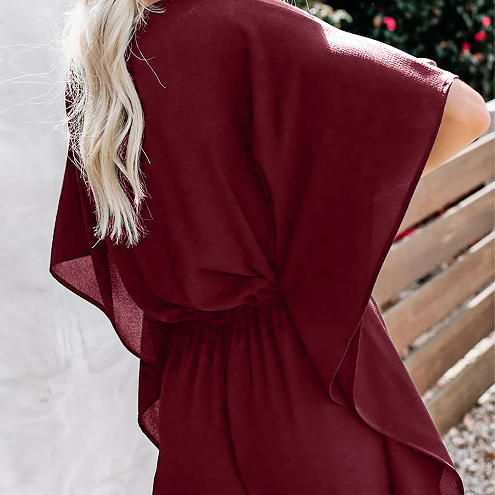 

Women's Bowknot Drawstring Solid Chiffon Short Sleeve Shorts Jumpsuit summer clothes biker shorts women Women's leather shorts