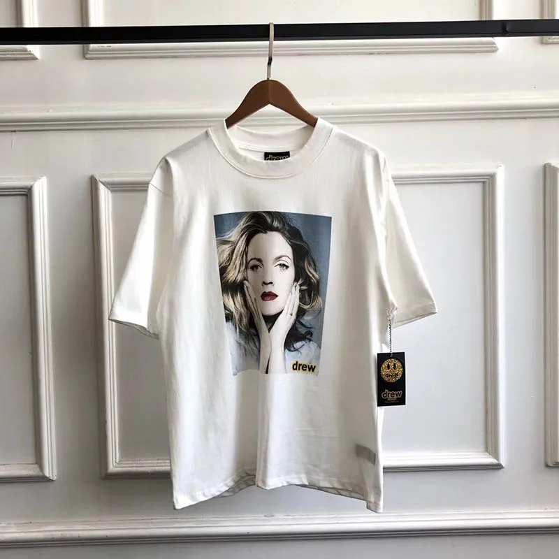19S DREW House Girl с принтом, короткий рукав, Мужская футболка, Harajuku, Покемон, свободные хлопковые футболки для мужчин и женщин, пуловер, хип-хоп Футболка - Цвет: pic color5
