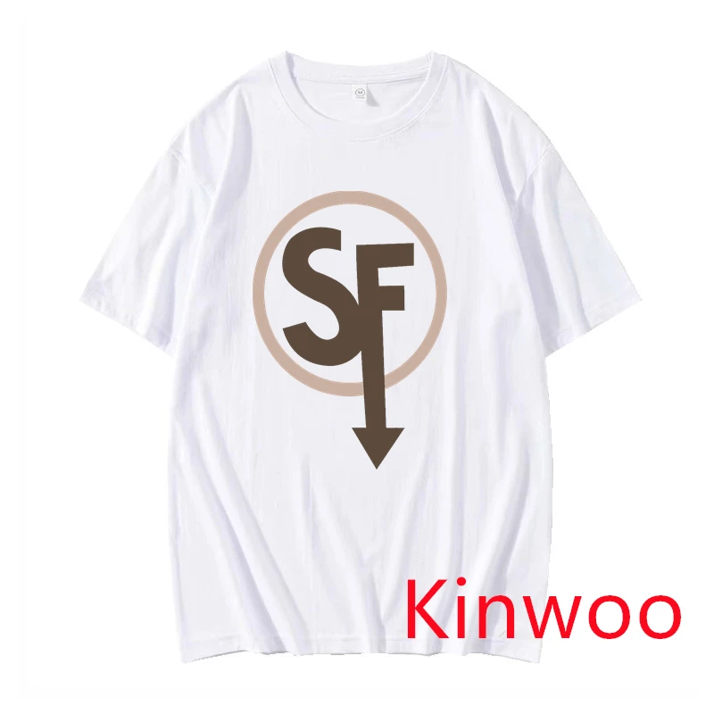 

Letter Print 2021 New Summer Men Quality SF Oversized 100%Cotton Round Collars Short Sleeve T-Shirt For Men And Women