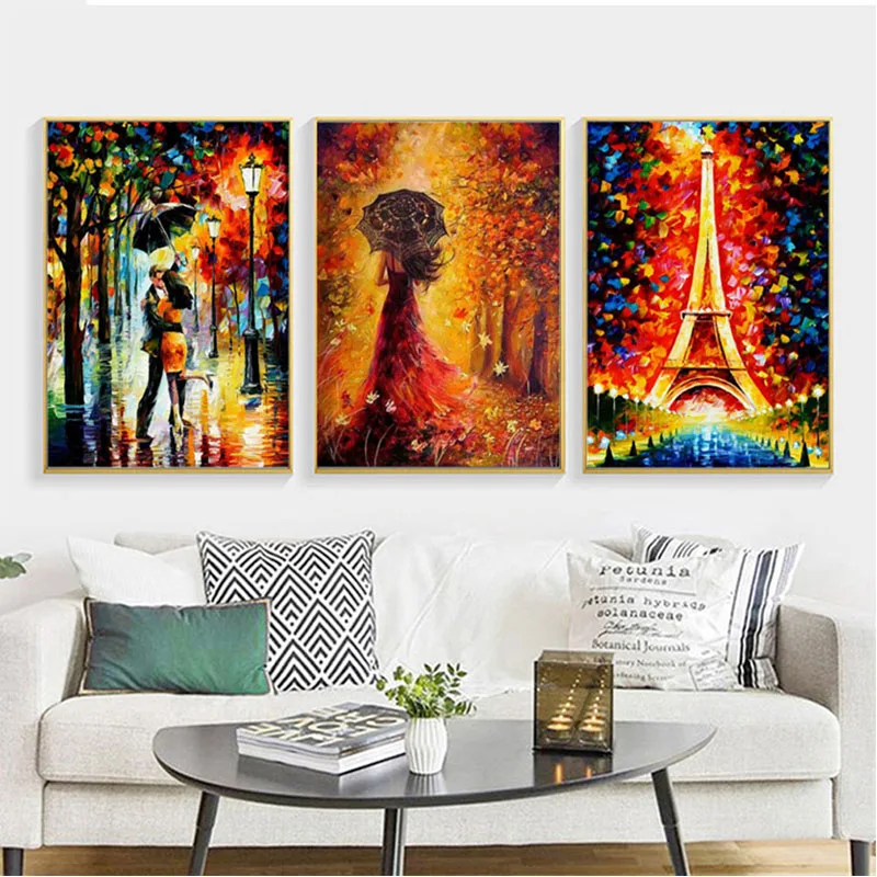 

Алмазная вышивка "сделай сам", квадратная, круглая, для фона "Дождь и ночь", 5D, вышивка крестиком, картина с башней