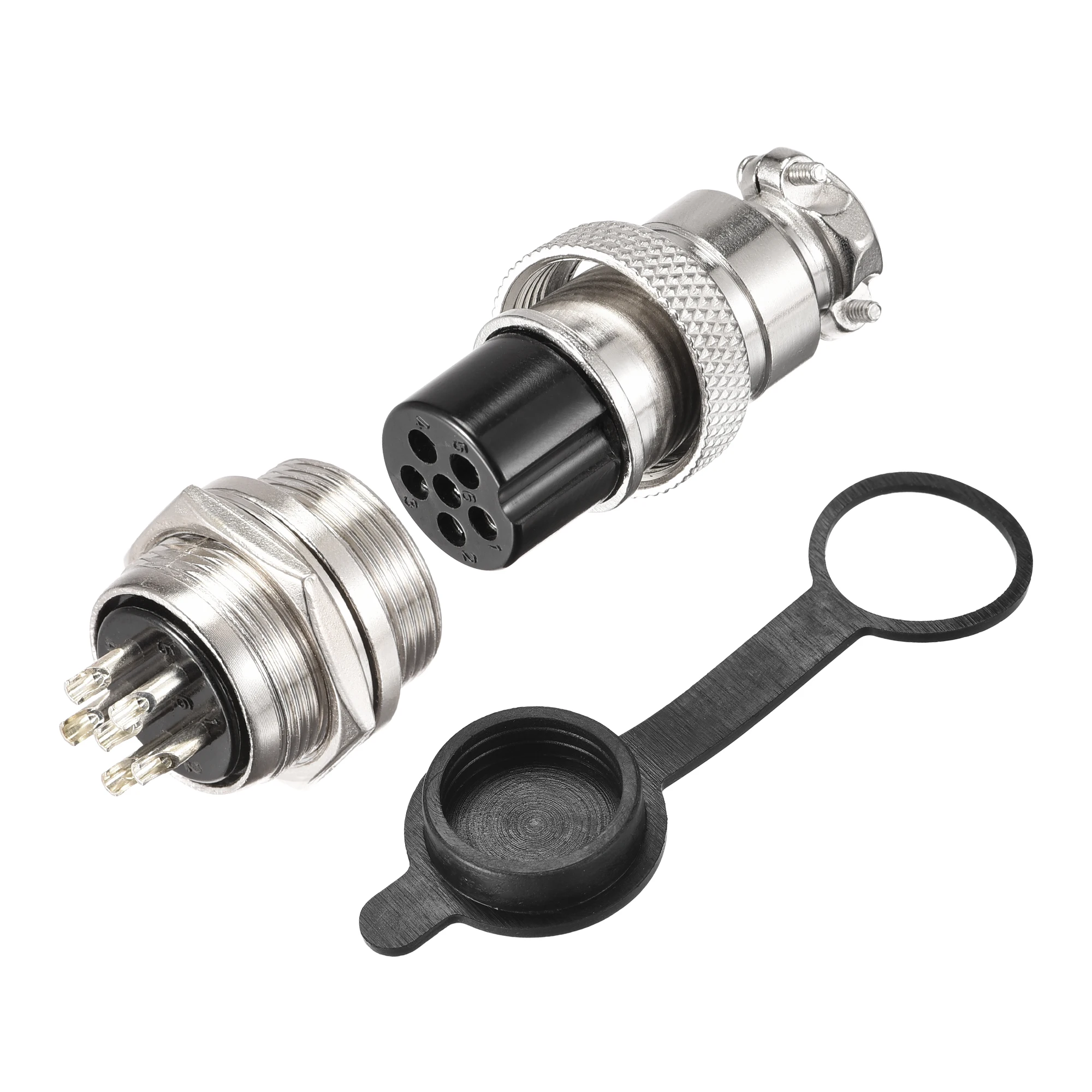 

Uxcell 20mm 6 Terminals 5A 150V GX20 Aviation Connector with Plug Cover 2 Sets