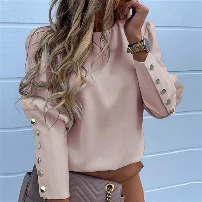 Женские свободные повседневные блузки новые модные топы с круглым вырезом и