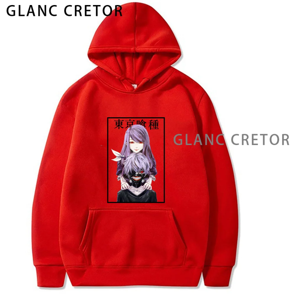

2021 Autumn Winter Tokyo Ghoul Hoodie Men Fashion Casual Hoodies Regular Feece Hip Hop Streetwear Men's Sweatshirt Anime Clothes