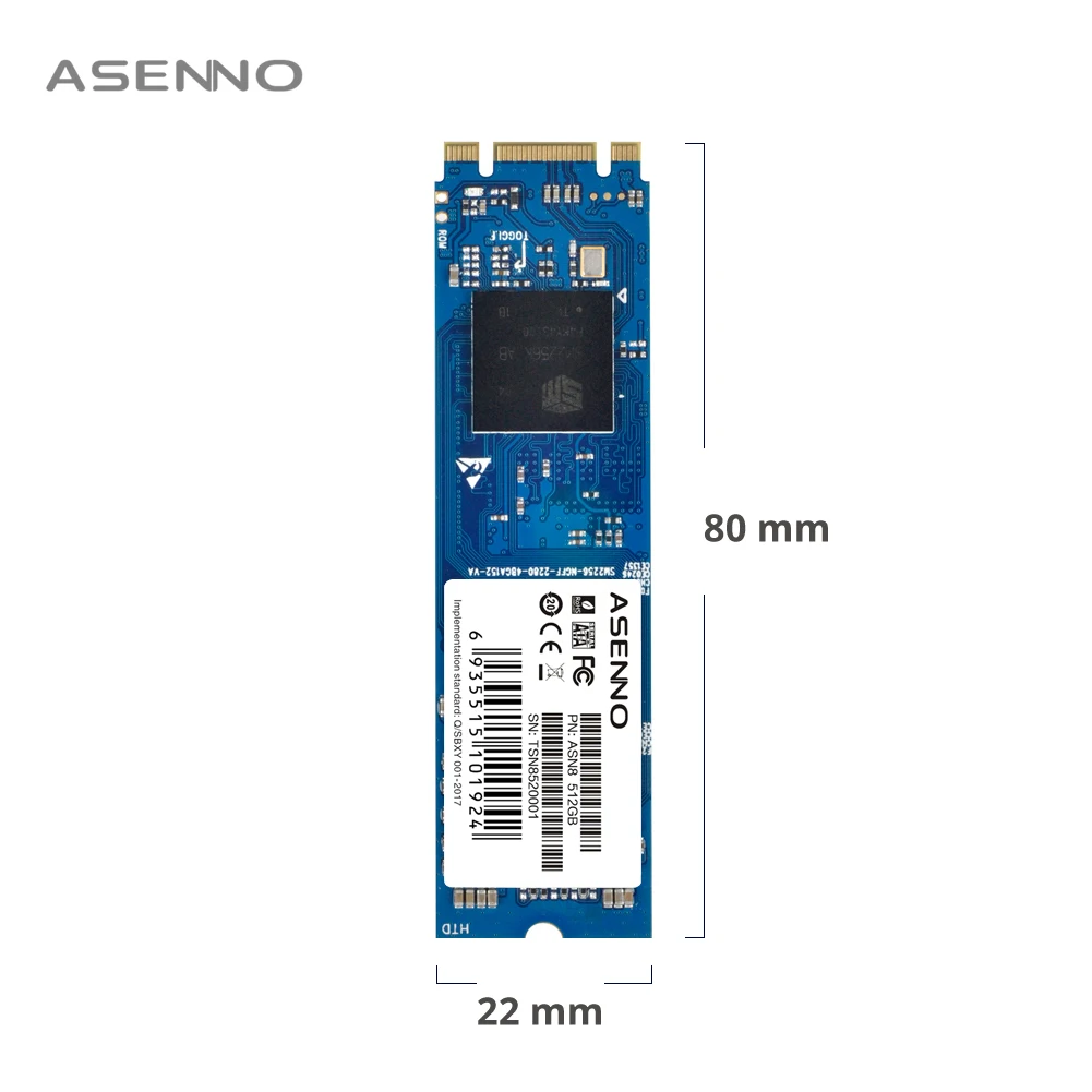 Asenno M.2 SATA SSD 120 ГБ 240 ГБ 512 ГБ HDD M2 NGFF SSD M.2 2280 для компьютера ноутбука