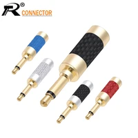 1PC Jack 3 5MM MONO Plug Gold-plated Carbon Fiber Audio Connector for Earphone DIY Project with 6MM Wire hole 5colors Available
