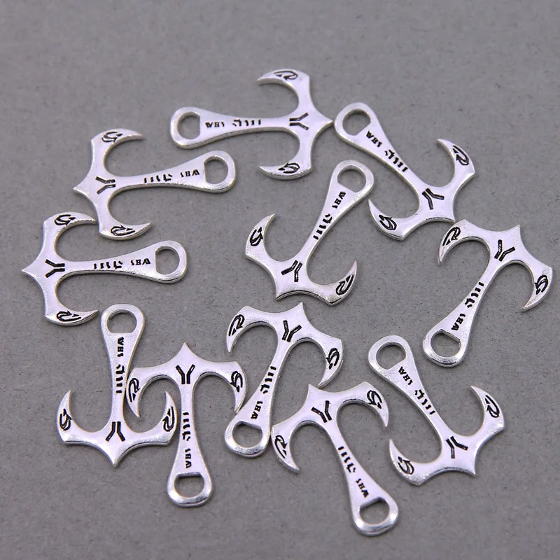 10 шт./лот 22*30 мм подвеска с якорем антикварные посеребренные мини-подвески товары