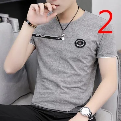 

2021 spring half sleeve embroidered mercerized cotton tide brand short sleeve