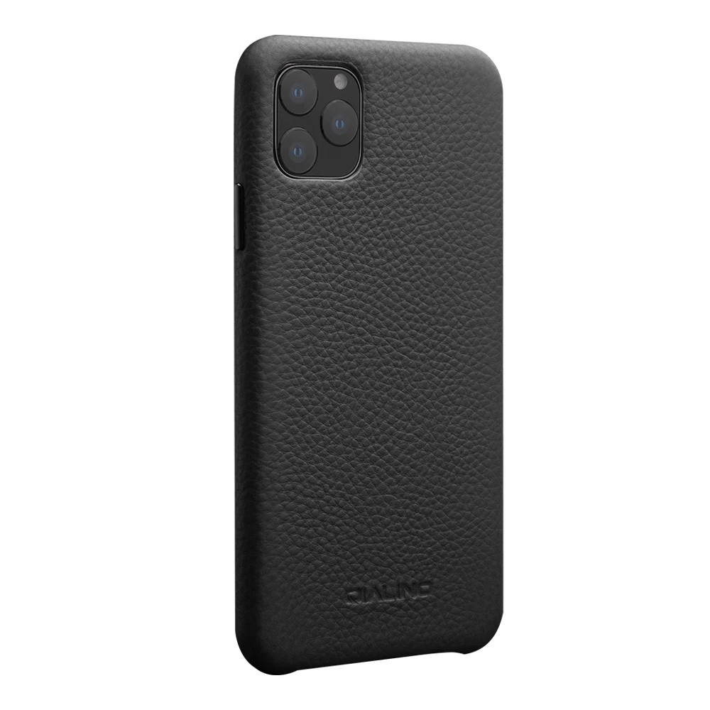 QIALINO Роскошный чехол для телефона из натуральной кожи для Apple iPhone11 Pro Max 6,5 дюймов стильный ультра легкий Чехол для iPhone 11/11Pro - Цвет: Черный