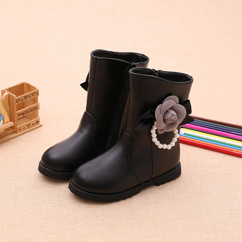 Детские сапоги с цветами детская обувь принцессы до середины икры для снежной