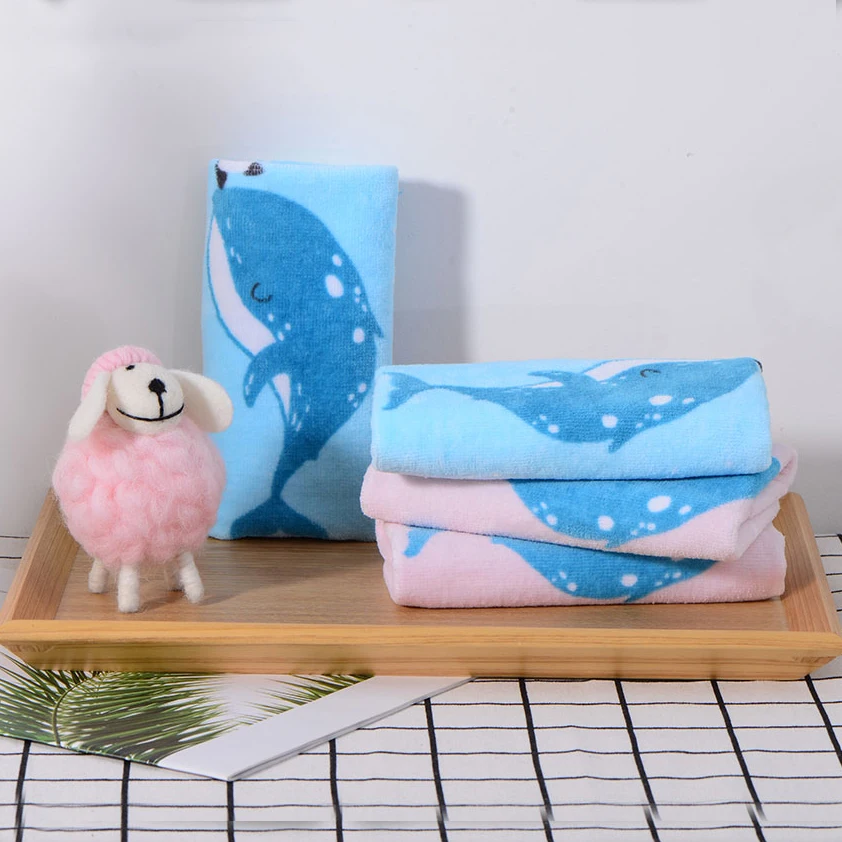 

Хлопковая мочалка, Набор детских полотенец, Марля с мультяшным принтом, махровая моющаяся махровая салфетка для малышей, полотенце для лица...