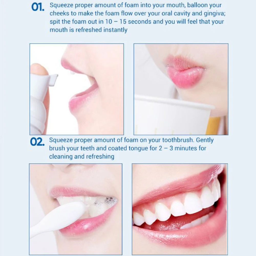 

Teeth Whitening Mousse Oral Hygiene Remove Stains Plaque Fresh Shining Tooth-Cleaning Toothpaste Stains Bad Tooth White Tool