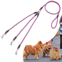 three dog leash adjustable nylon pet dogs training with padded soft handle walking leash for 3 dogs pet lead pet product