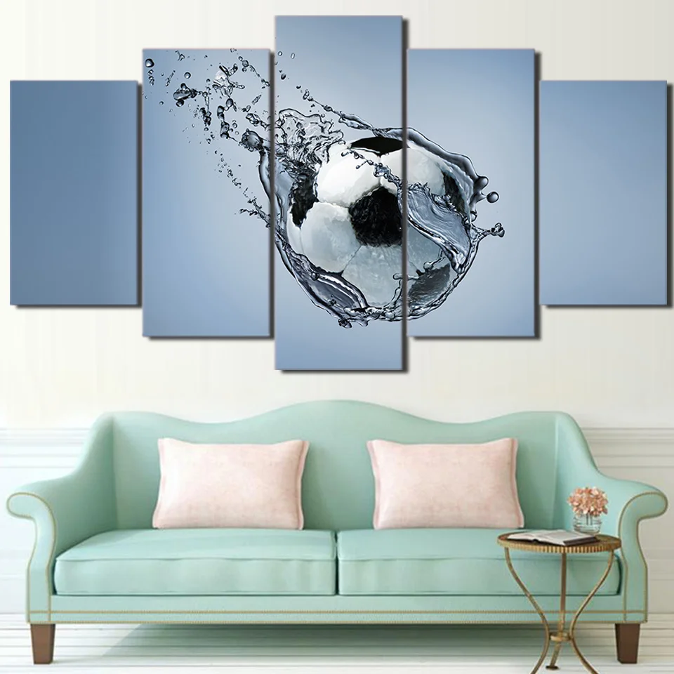 

Decoration Posters Frame Living Room Wall Art 5 Panel Soccer Under Water Modern Painting On Canvas Home HD Printed Pictures