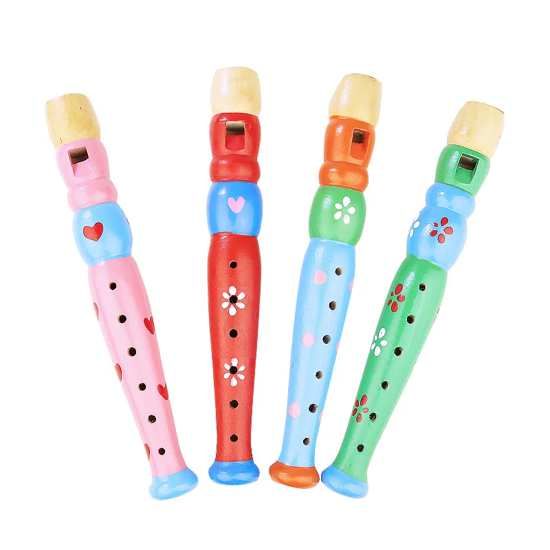 

20cm Colorful Wooden Trumpet Buglet Hooter Bugle Toy Musical Instrument for Children Baby Learning Educational Toys Kids Music