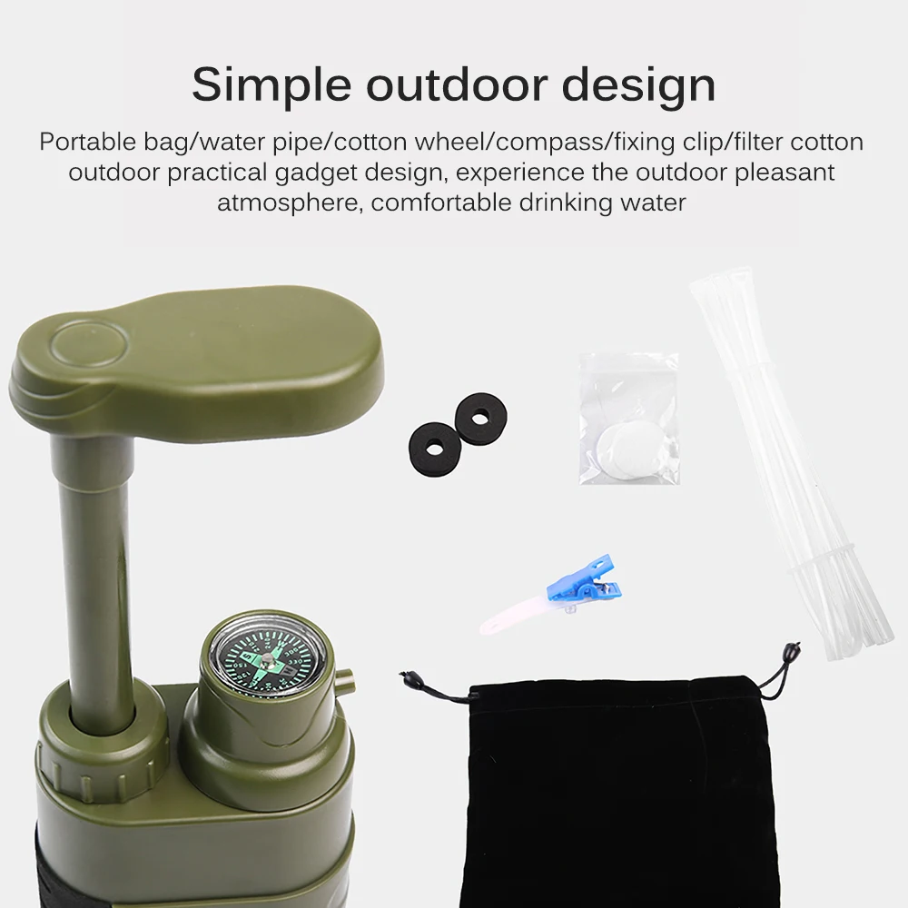 

Camping Portable Water Purifier Personal Emergency Water Mini Filter 5000L Filtration For Outdoor Activities Survival Purifier