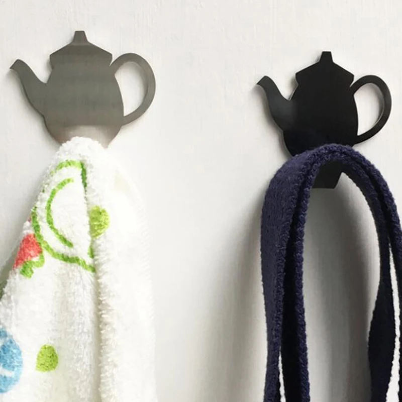 English Teapot Stainless Steel Hook Kitchen Free Punch High Quality Kawaii Creative Cute Hooks Home Decoration | Дом и сад