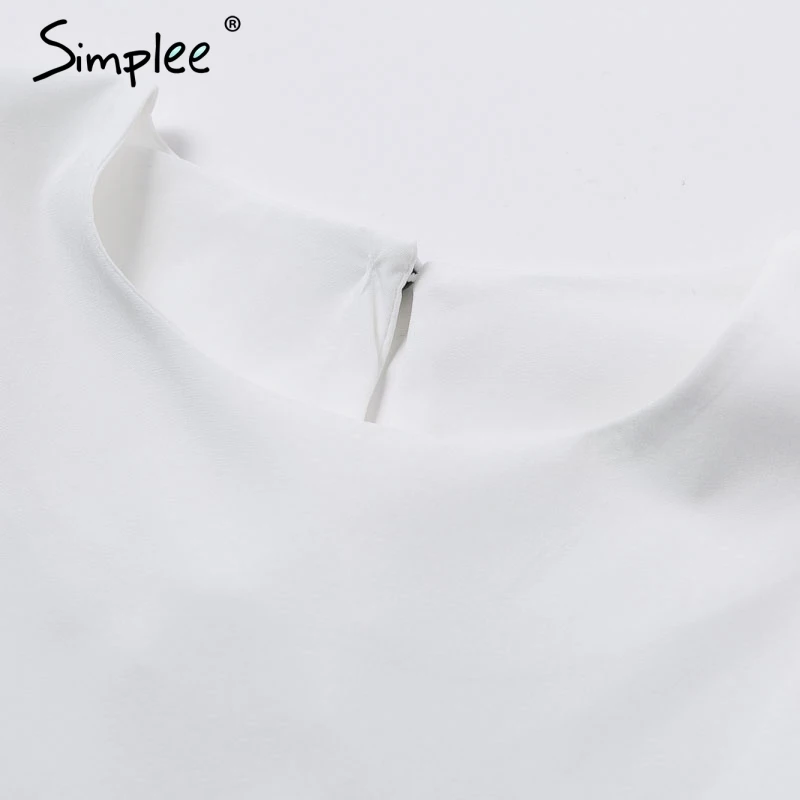 Simplee Элегантный кружевной рюшами с рукавами женский топ рубашкa Повседневная