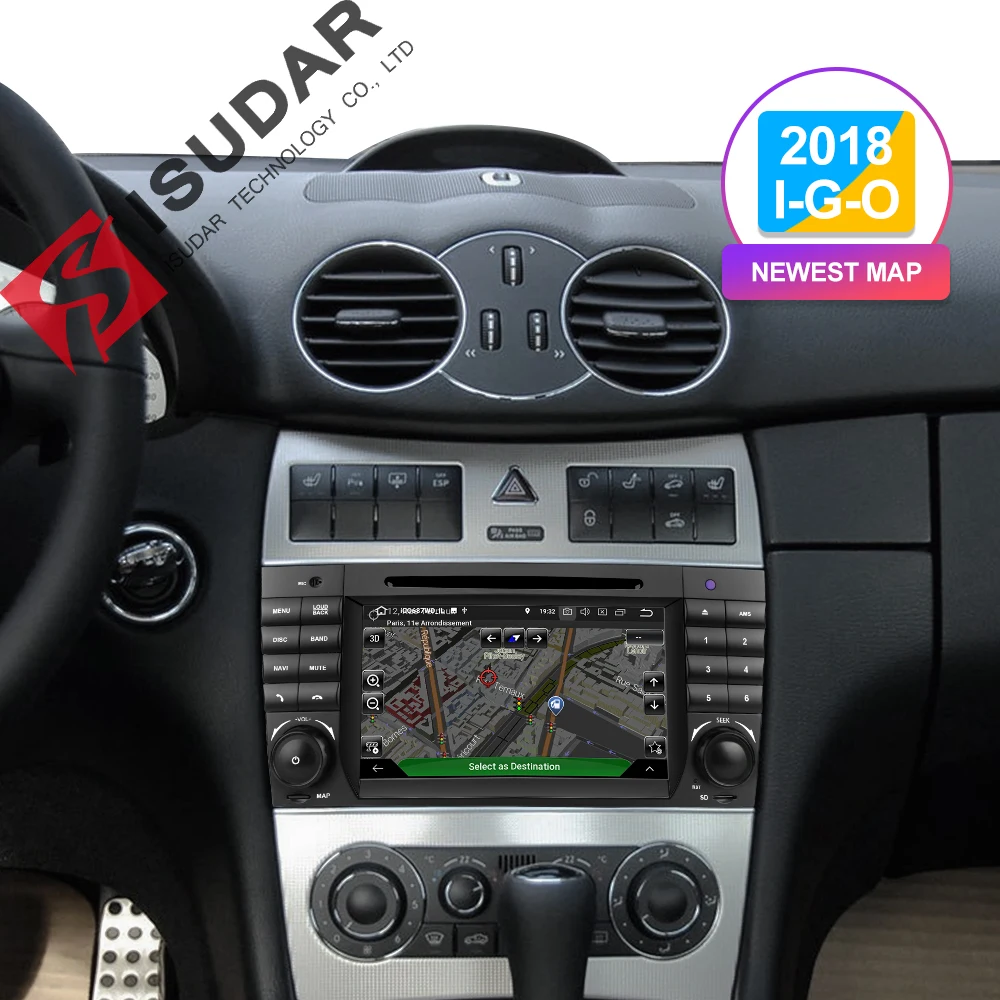 Isudar 2 Din Авто Радио Android 9 для Mercedes/Benz/W203/CLK200/CLK22/C180/C200 CANBUS Автомобильный