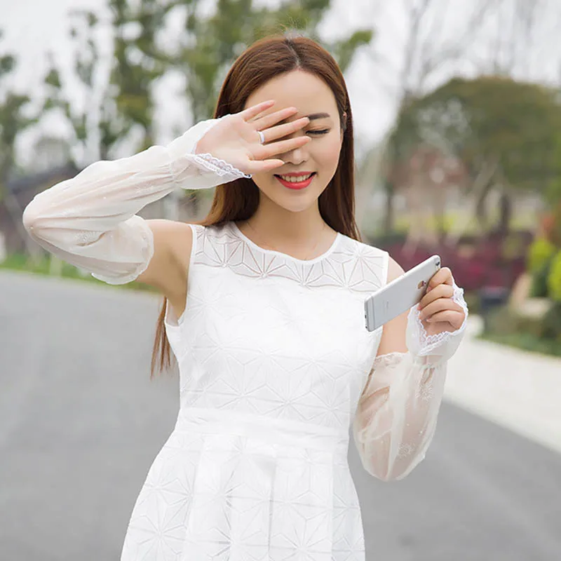 Calymel летние женские анти УФ защита от солнца тонкие кружевные перчатки