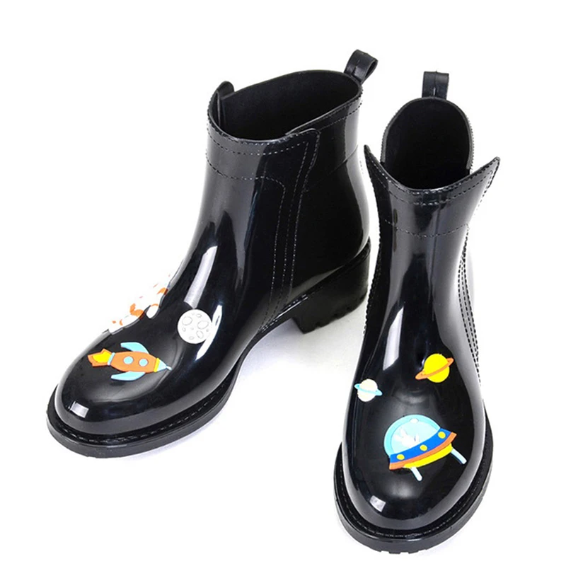 DRIPDROP Резиновые сапоги из ПВХ Водонепроницаемые для Женщин с Аппликации Котов и