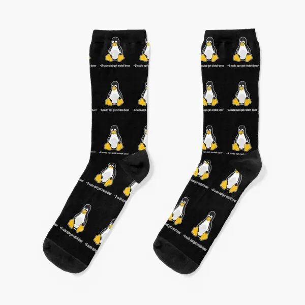 

Linux Sudo Get Me A Beer Crew Socks зимние милые хлопковые дышащие унисекс Женские Удобные Мультяшные Смешные Женские Лучшие