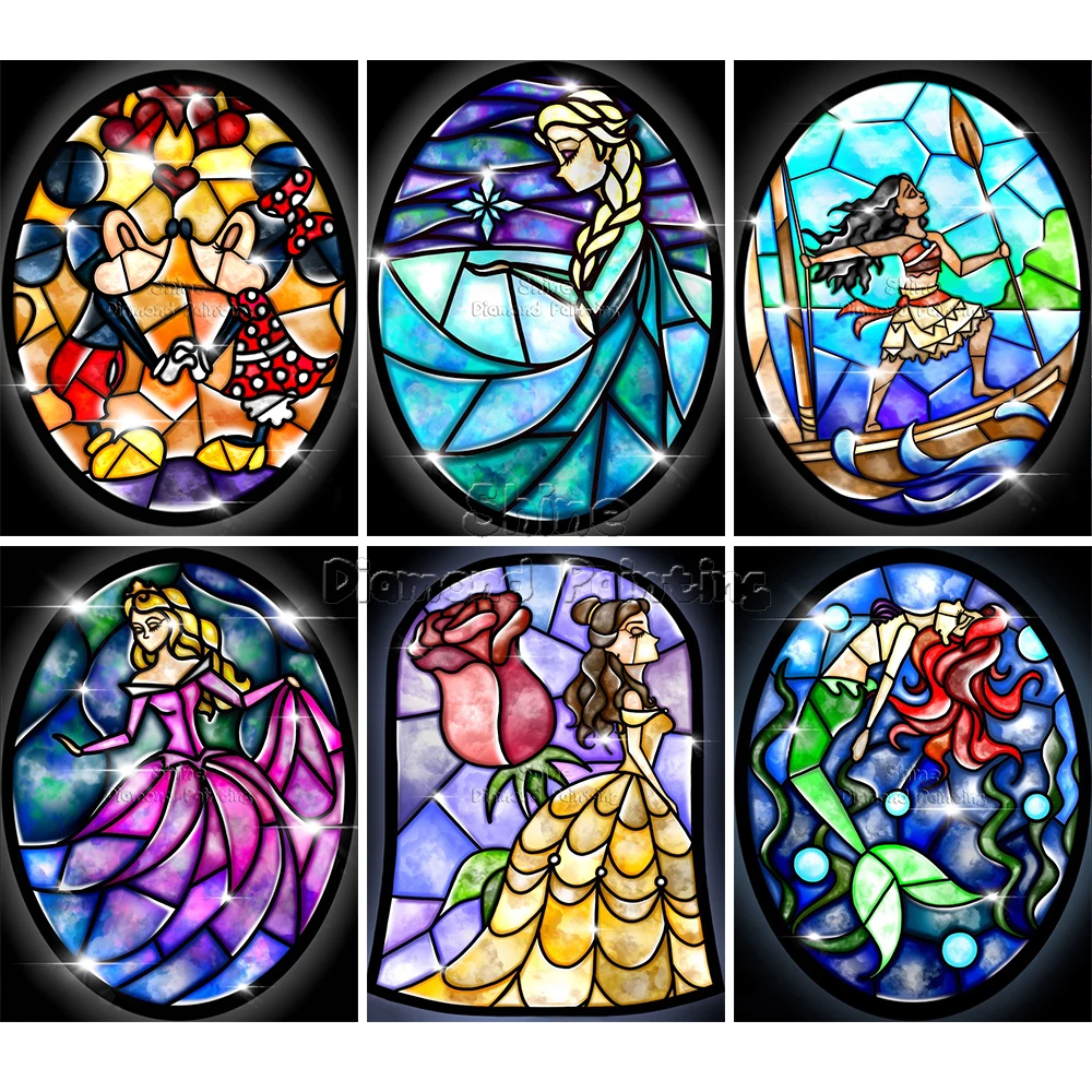

Diamond Painting 5D DIY Disney Princess Animal Cartoon Window Full Square Round Handmade Mosaic Set Embroidery Home Decor Gift