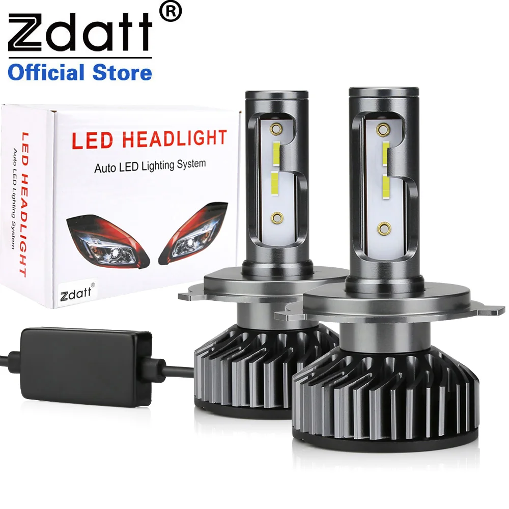 2 Sets 4 Pcs Zdatt светодиодные фары лампы H4 h7 led H1 H8 H11 Автомобильные Canbus 4300 К 6000 8000 к 80 Вт