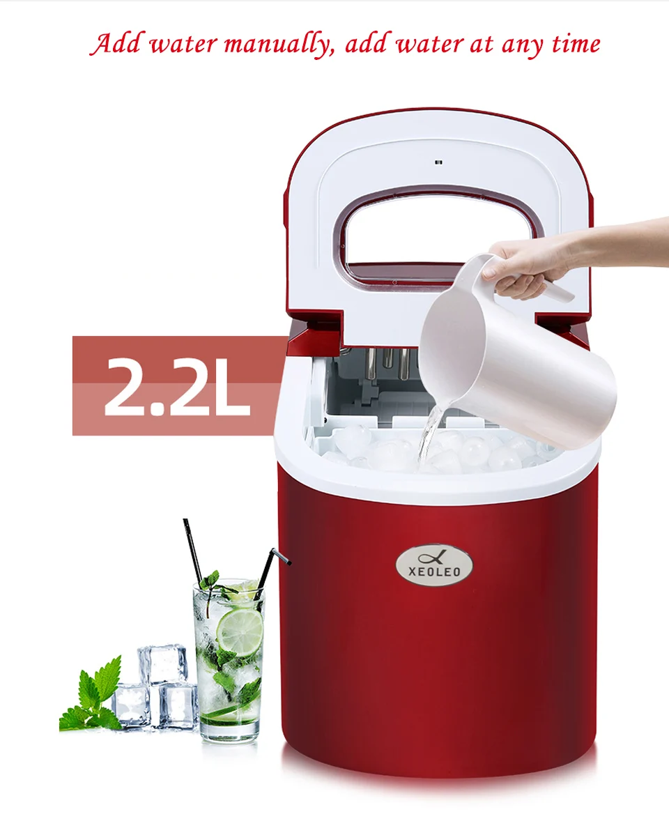 XEOLEO Mini Ice machine Electric Bullet cylindrical Ice Maker 12kg/24h Automatic Household Ice Making Machine For Milk Tea Shop