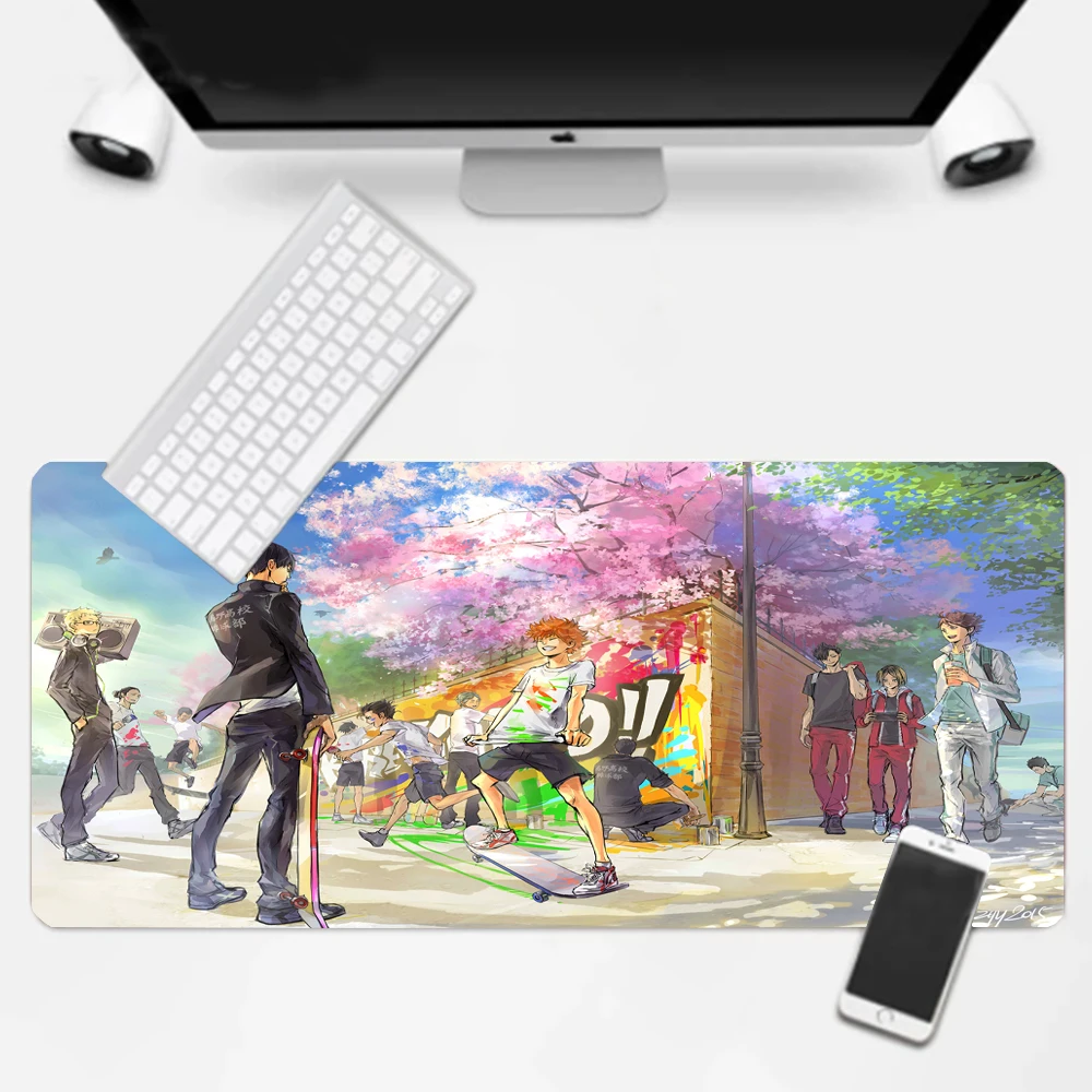 Коврик для мыши XGZ Anime Haikyuu аксессуары ноутбука Настольный коврик Xxl Нескользящий