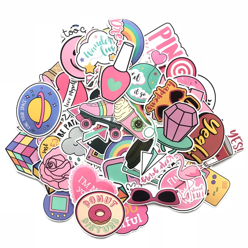 60 шт. Kawaii розовый Vsco девушка стикер s бомба обертывание Vsco наклейка бутылка воды ноутбук автомобиль мото велосипед скейтборд Гитара Холодильник