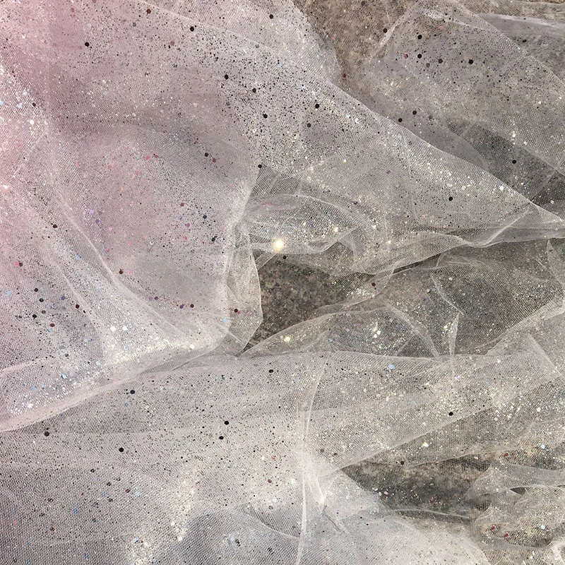 Красивая блестящая сетчатая ткань практичная ручная работа швейная для юбки