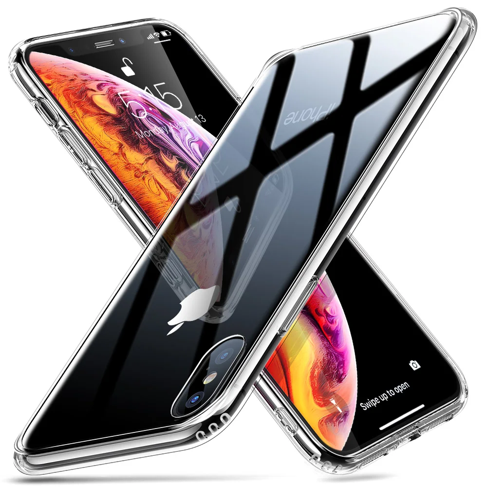ESR чехол из закаленного стекла для iPhone 11 Pro X XR XS Max противоударный защитный чехол зеркальный чехол для Apple iPhone айфон 11 - Цвет: Transparent