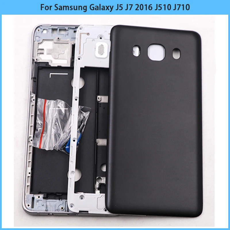 Для Samsung Galaxy J5 J7 2016 J510 J710 Передняя средняя рамка задняя крышка батарейного отсека