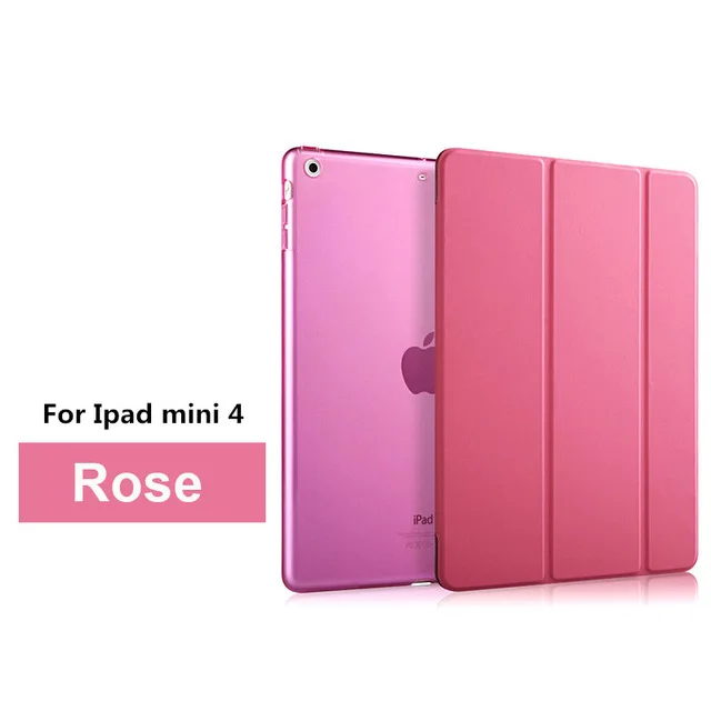 Rose for mini 4 Роскошный ультра тонкий PU кожаный флип-Стенд противоударный чехол для Apple Ipad Mini 1 2 3 4 Чехлы для I Pad Ipadmini Cuero Fundas - Цвет: Rose for mini 4