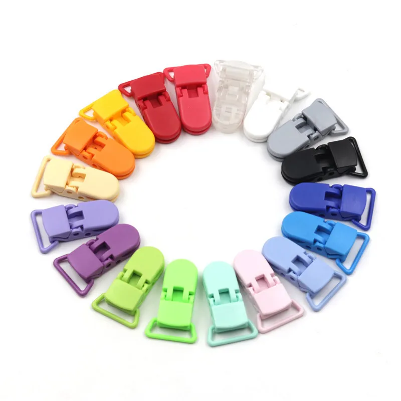 

10pcs Baby Pacifier Clip Chain Food Grade Pacifier Clips Newborn Dummy Pacifier Chain Clip Holder 20 clours