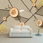 Фотообои на заказ, абстрактные трехмерные рельефные деревянные геометрические фоны в китайском стиле для телевизора, дивана, домашний декор