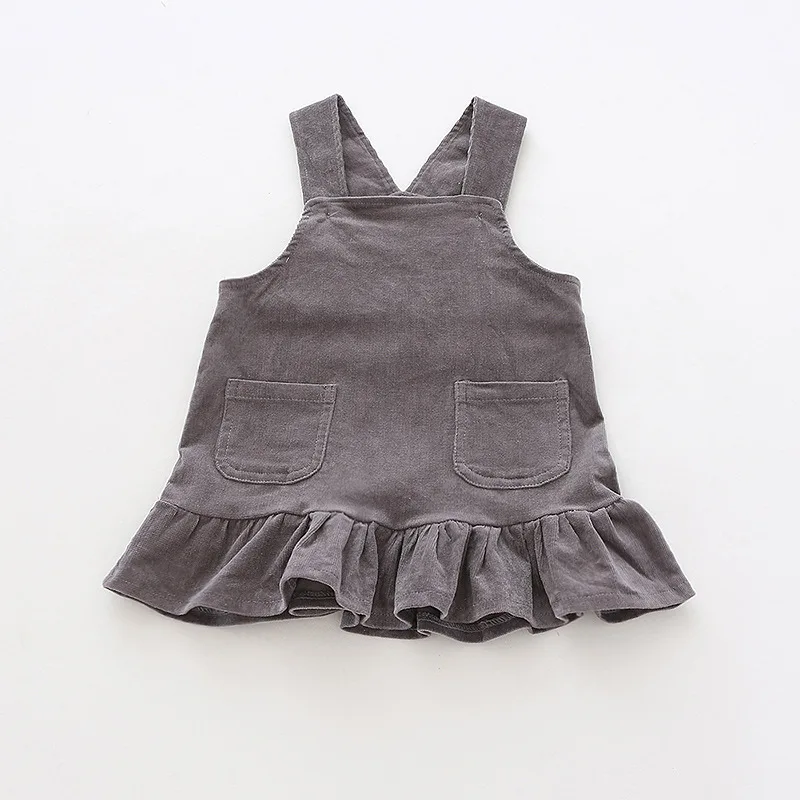 2018 платье для маленьких девочек комбинезон малышей вельветовые платья с