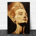 Винтажный портрет королевы Египта Nefertiti, плакат, холст, художественные принты, сепия, настенная живопись, картина для гостиной, домашний декор на стену