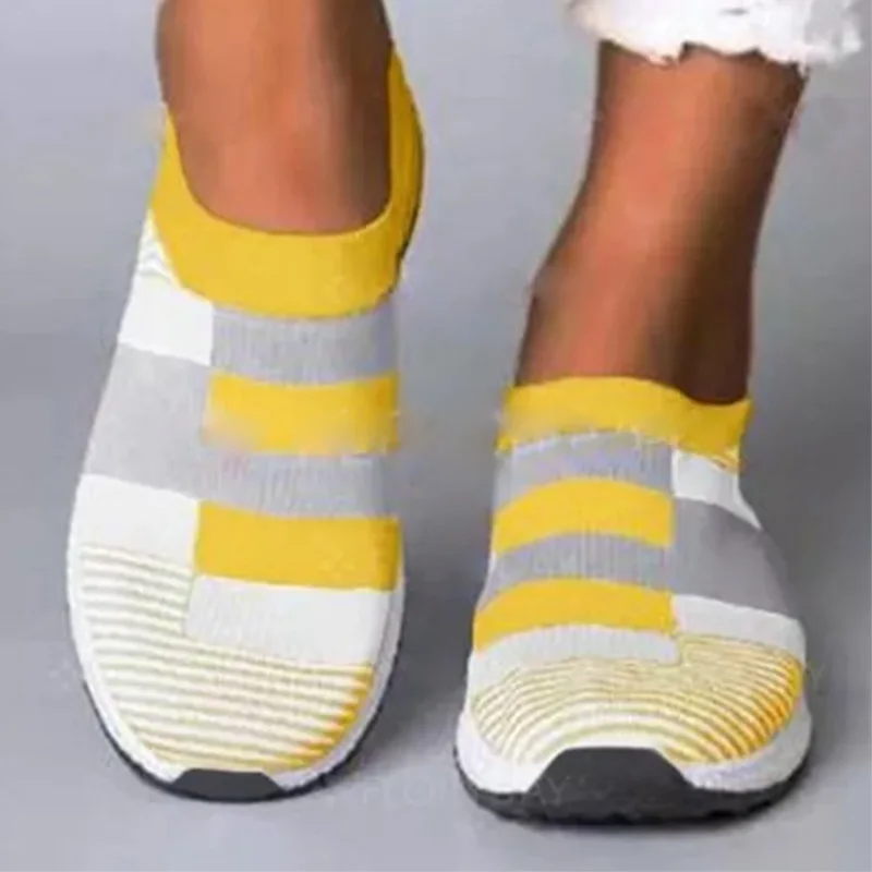 Кроссовки женские прогулочные плоская Вулканизированная подошва сетчатые