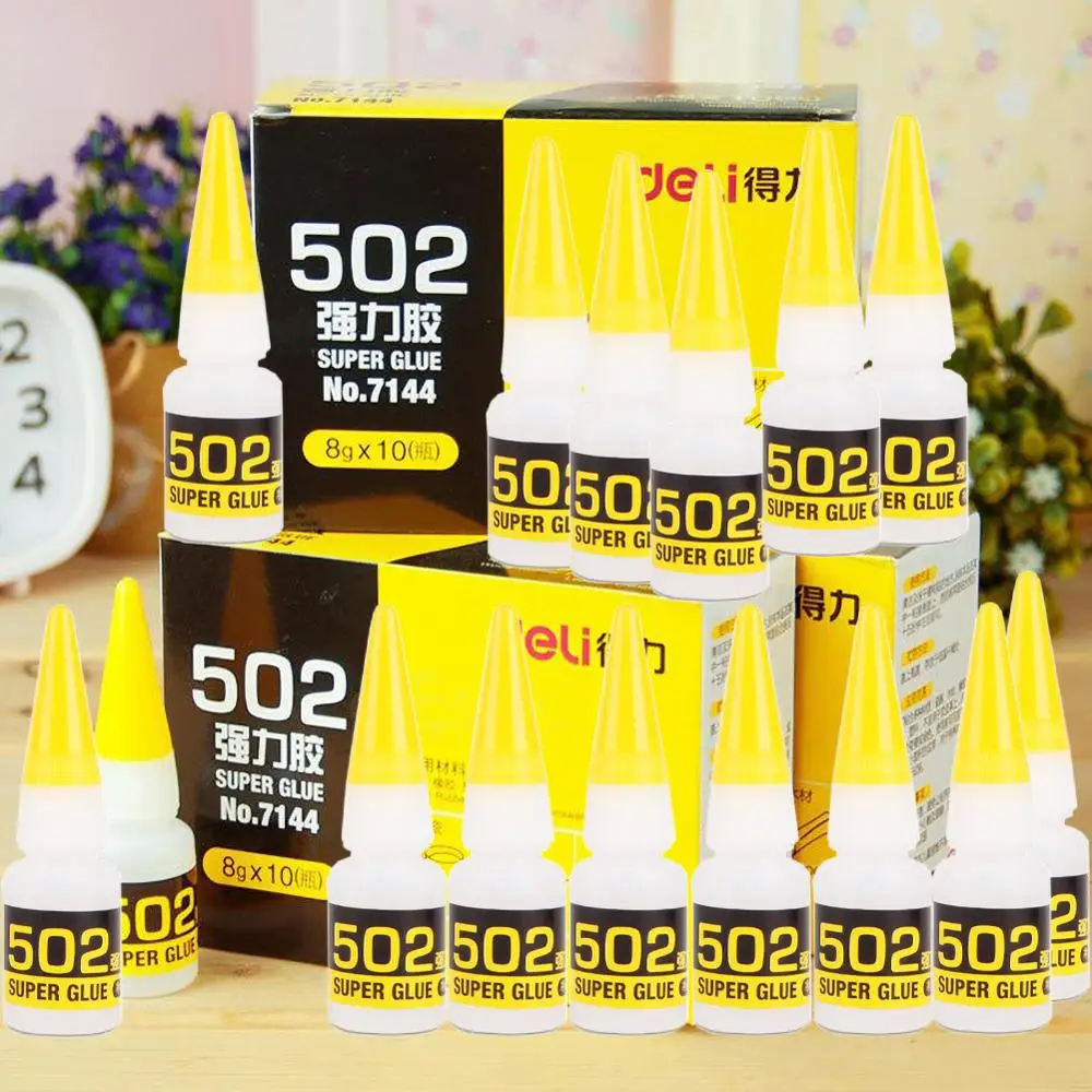 50Pcs Super Strong 502 Glue Rubber Fabric Plastic Paste Wood Epoxy Resin Cyanoacrylate Adhesive Quick Bonding Cement Gum Sealant