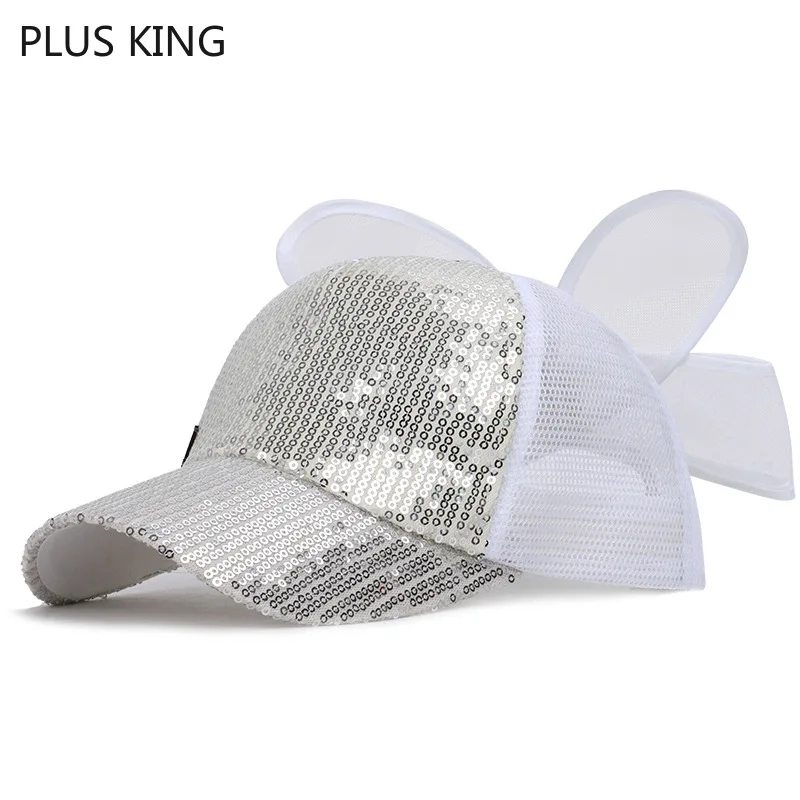 Милая шляпа с бантиком для девочек бейсболка девочки расшитая блестками 50 54