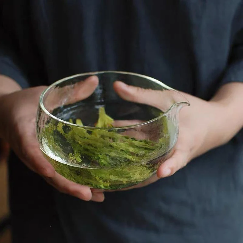 Ciotola Matcha con beccuccio tazza chux che sbattono l'utensile da insalata del regalo di cerimonia della paletta giapponese di vetro strutturato unico
