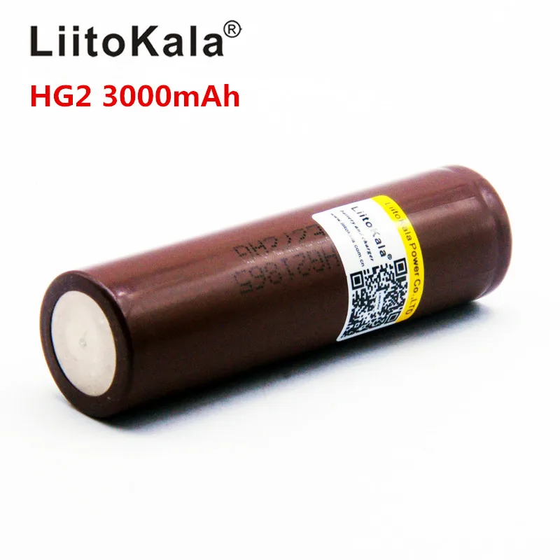 LiitoKala для HG2 18650 18650 3000 mAh перезаряжаемый аккумулятор для электронных сигарет высокого разряда, 30A высокий ток