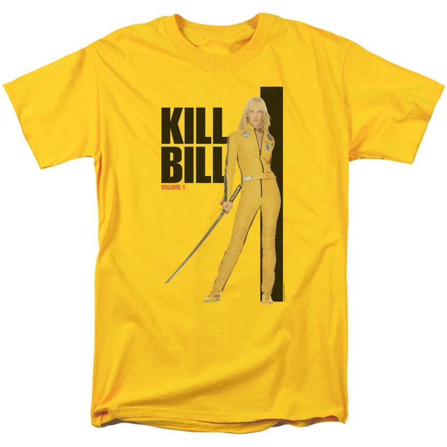 Kill Bill желтый костюм плакат лицензионный для взрослых Футболка новые тренды